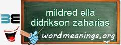 WordMeaning blackboard for mildred ella didrikson zaharias